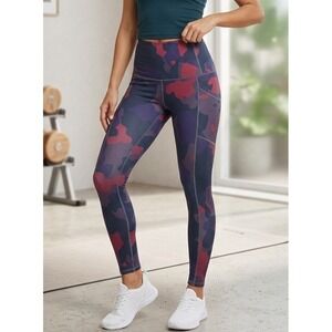 Alexo Athletica Camo Print Leggings Women's XS High Rise Pockets Activewear Yoga
